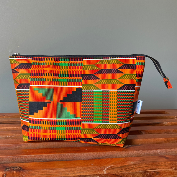 Project Bag for Cross Stitch - Kente Print Fabric